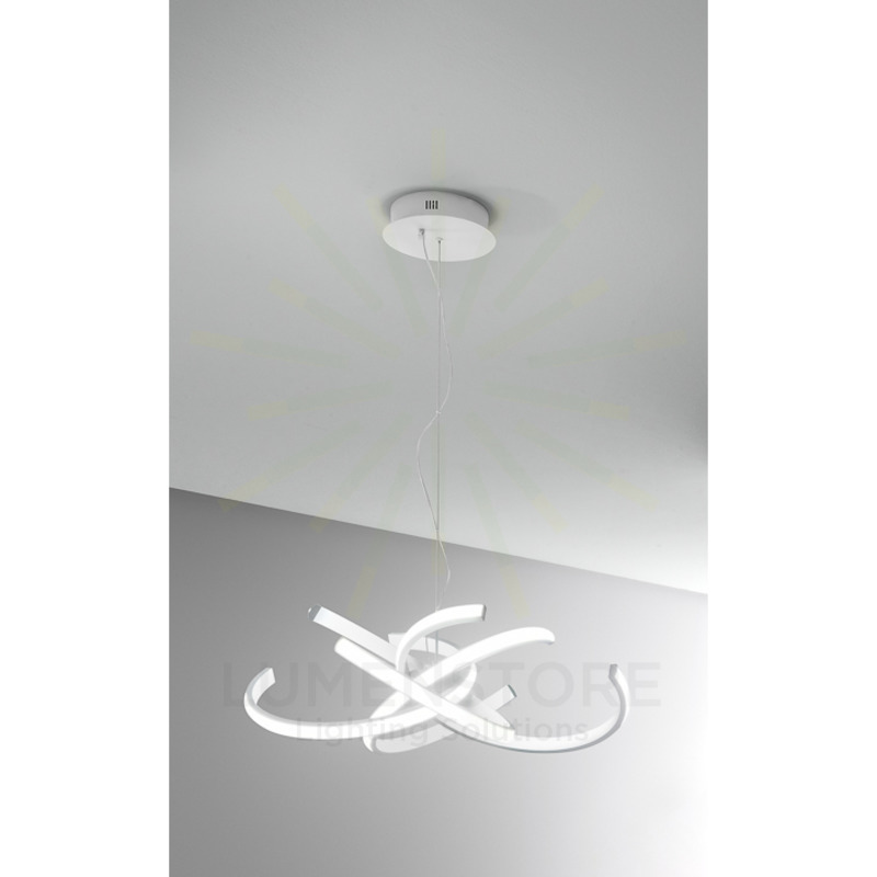 lampadario cinzia 46w luce calda 3000k gealuce bianco