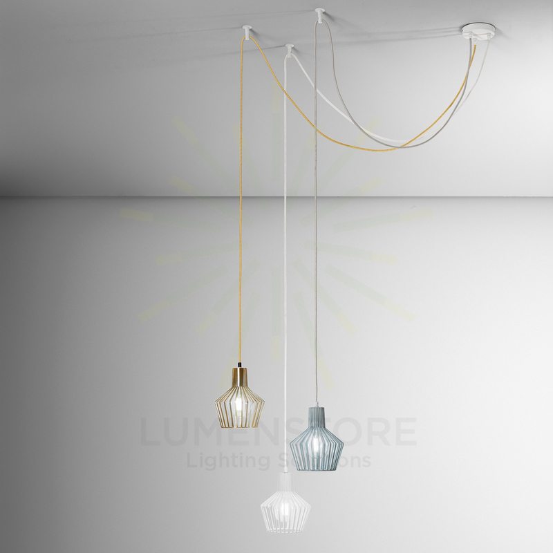 lampadario senza rosone filly e27 gealuce ottone