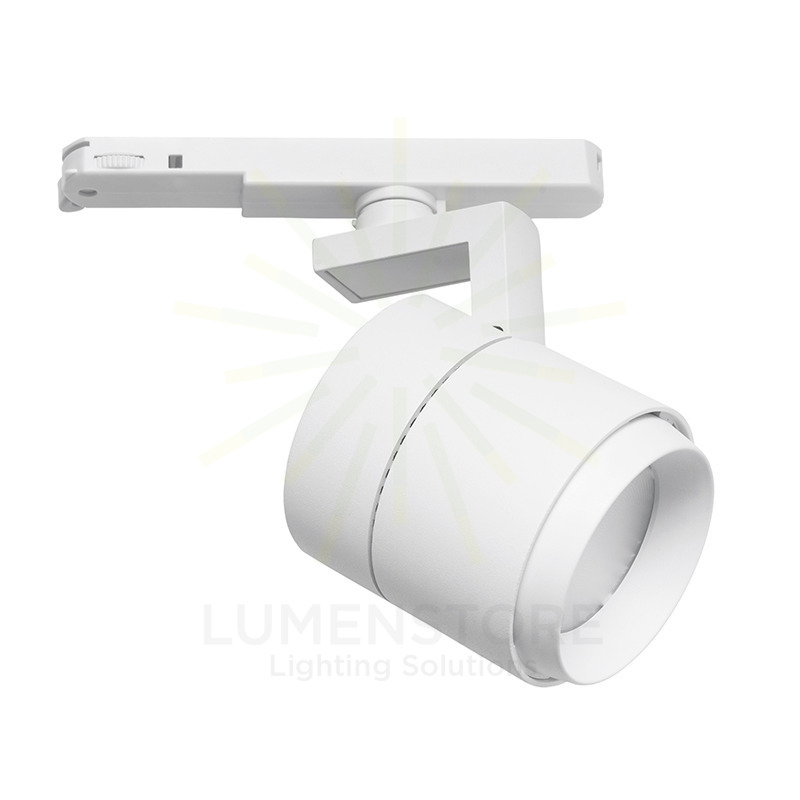 faretto da binario shu 35w luce calda 3000k gealed bianco + riflettori