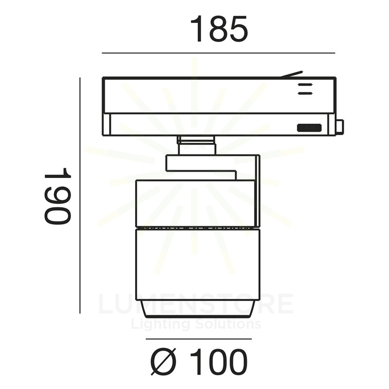 faretto da binario shu 35w luce naturale 4000k gealed nero + riflettori