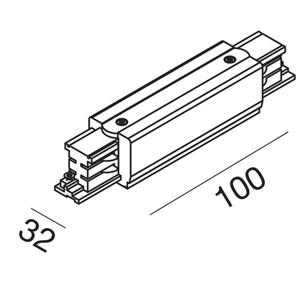 accessorio giunzione lineare gbic04 per binario gbin02 gealed nero