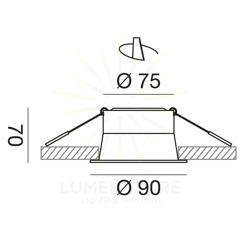 faretto da incasso dione 8w luce calda 3000k gealed bianco