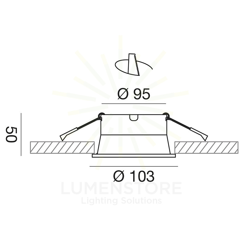 faretto da incasso vega 10w luce calda 3000k gealed piccolo