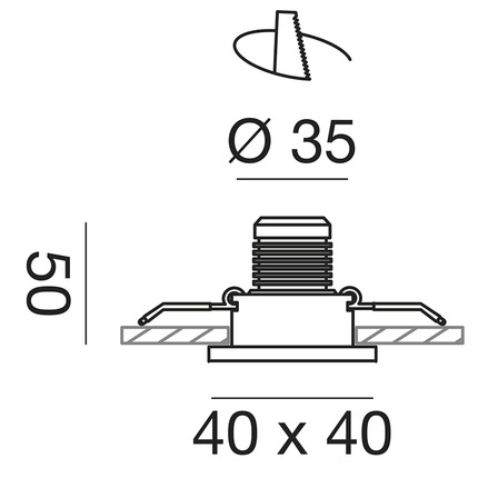 faretto elara 3w luce calda 3000k gealed quadrato ad incasso orientabile bianco opaco