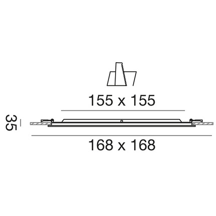 faretto maia 12w luce naturale 4000k gealed quadrato medio incasso