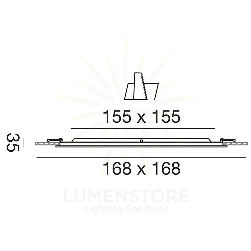 faretto maia 12w luce naturale 4000k gealed quadrato medio incasso