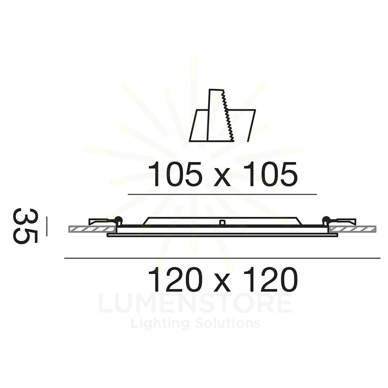 faretto maia 6w luce naturale 4000k gealed quadrato piccolo incasso