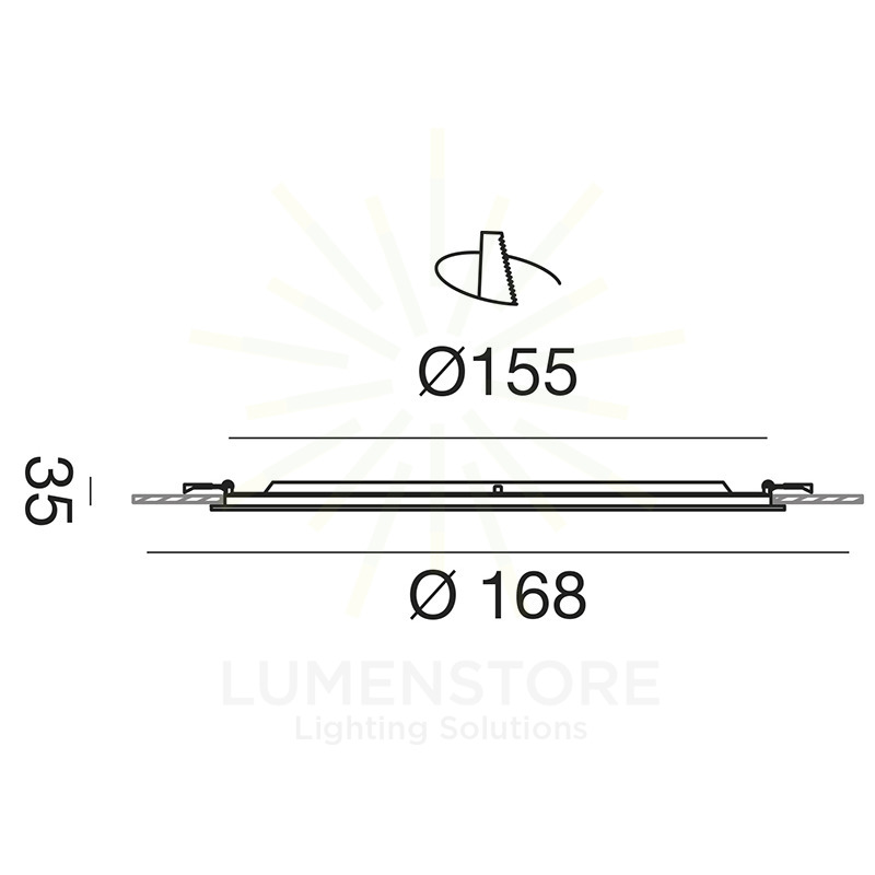 faretto maia 12w luce naturale 4000k gealed tondo medio incasso