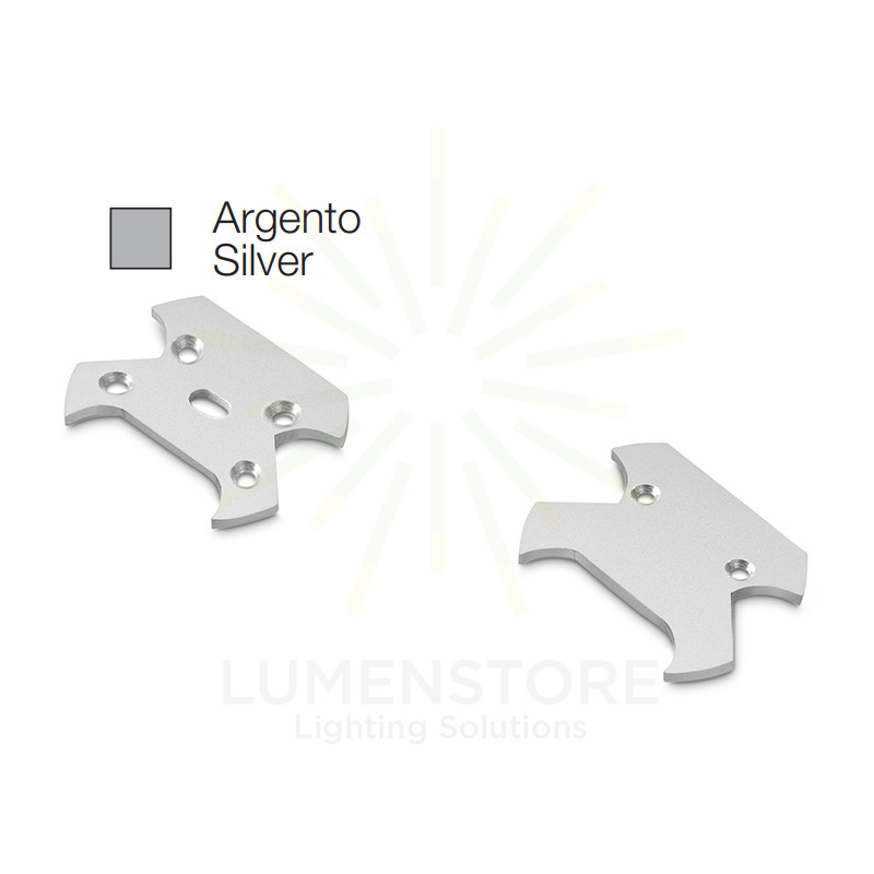 accessorio tappo astana per profilo led gealed argento 2pz