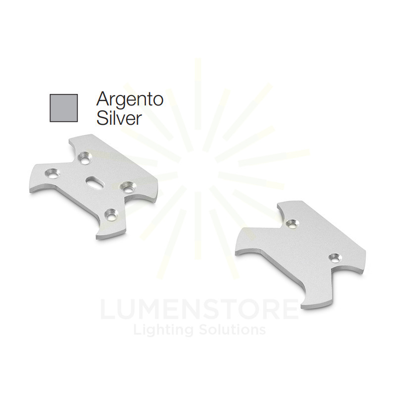 accessorio tappo astana per profilo led gealed argento 2pz
