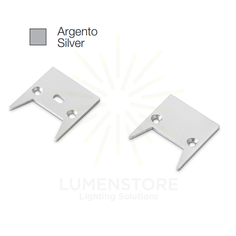 accessorio tappo bucarest piccolo per profilo led gealed argento 2pz