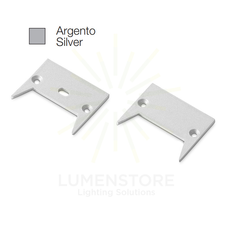 accessorio tappo bucarest grande per profilo led gealed argento 2pz