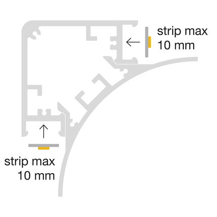 profilo in alluminio lubiana per strisce led 2mt gealed curvo oro