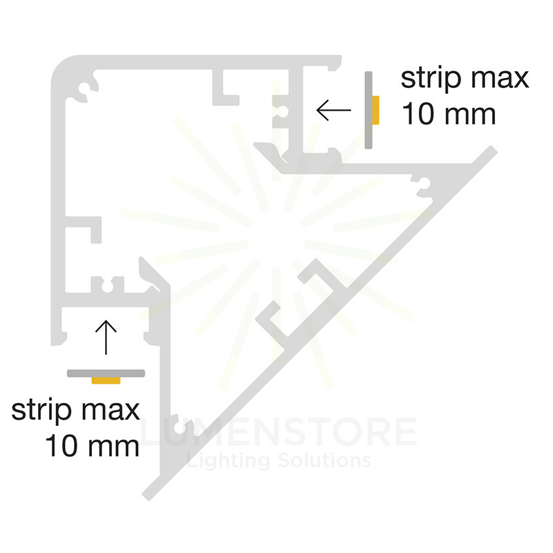 profilo in alluminio lubiana per strisce led 2mt gealed  bianco