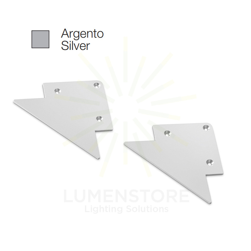 accessorio tappo lubiana  per profilo led gealed argento 2pz