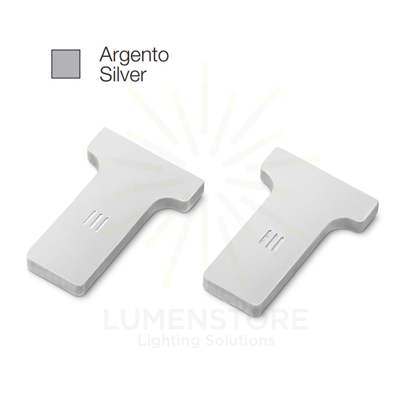 accessorio tappo riga asf per profilo led gealed argento 2pz