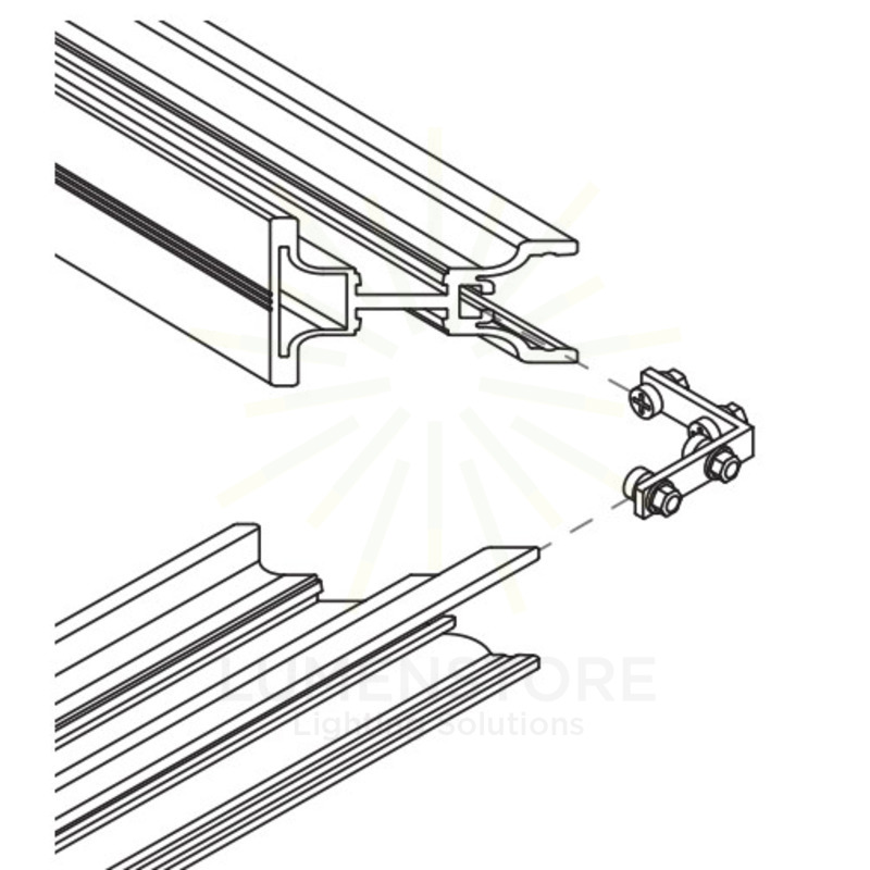 accessorio giunzione grande piegata per profilo led riga-af riga-asf gealed