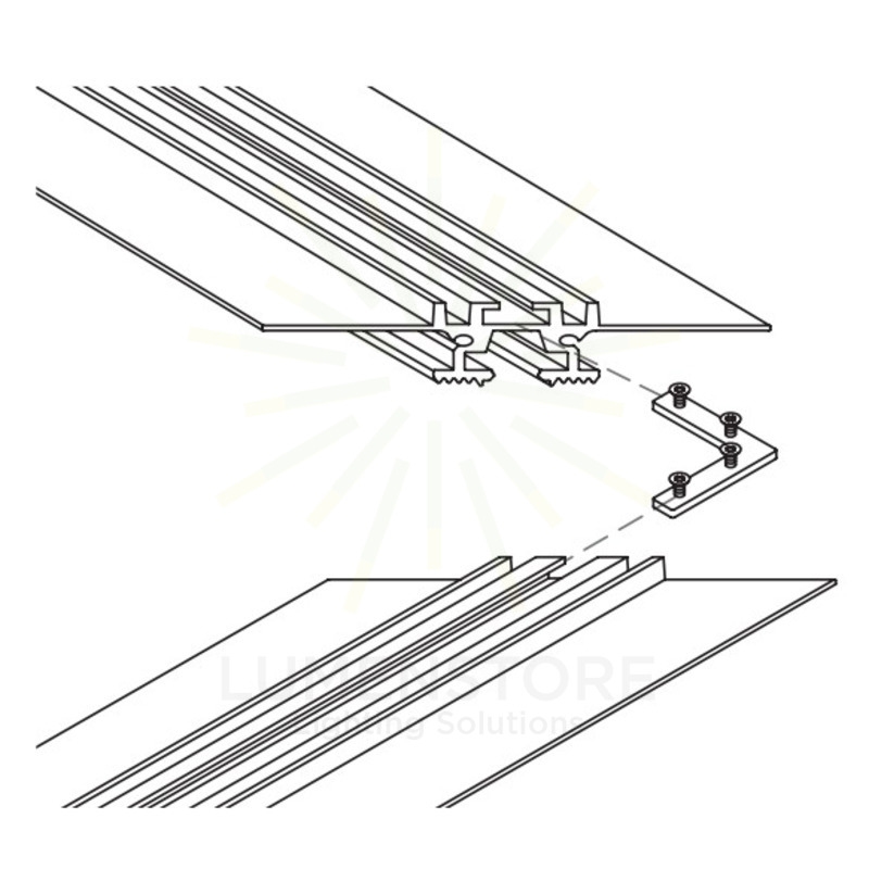 accessorio giunzione grande angolo per profilo led liverpool gealed