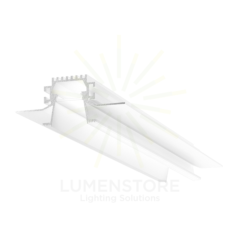 profilo in alluminio da incasso liverpool r per strisce led 2mt gealed grande bianco