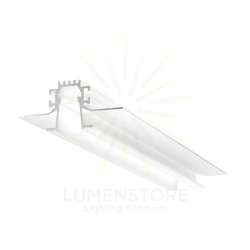 profilo in alluminio da incasso liverpool r per strisce led 2mt gealed piccolo bianco