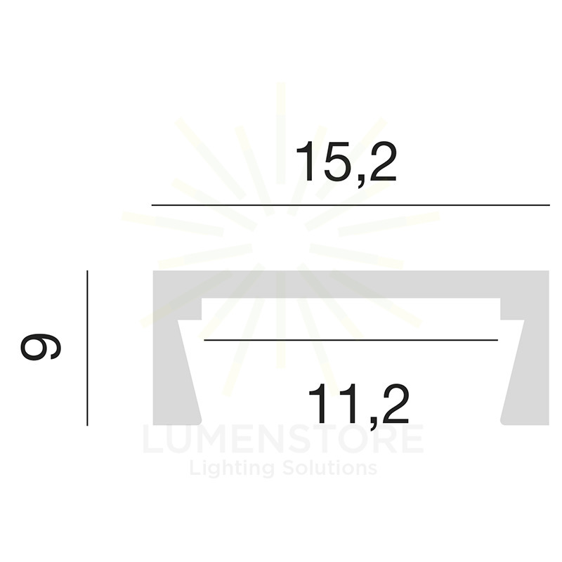 profilo in alluminio zank per strisce led 2mt gealed piccolo bianco