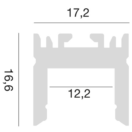 profilo in alluminio acrux per strisce led 2mt gealed