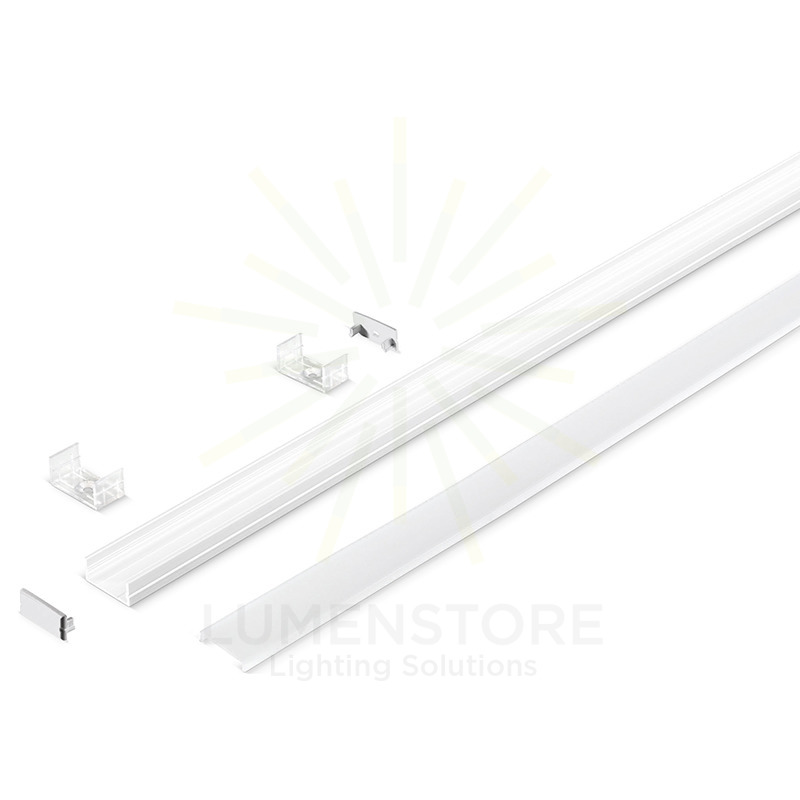 profilo in alluminio pix per strisce led 2mt gealed bianco