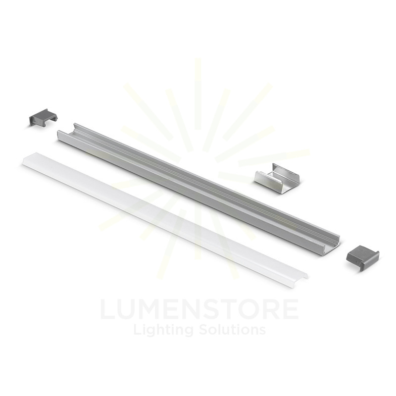 profilo in alluminio zank per strisce led 2mt gealed piccolo grigio