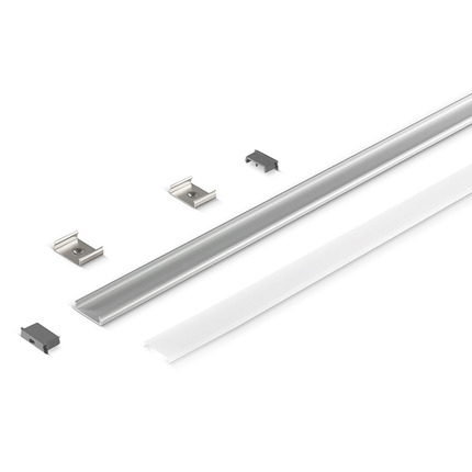 profilo in alluminio zank per strisce led 2mt gealed grande bianco