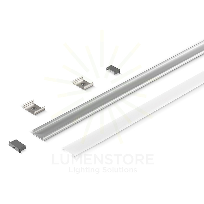 profilo in alluminio zank per strisce led 2mt gealed grande bianco