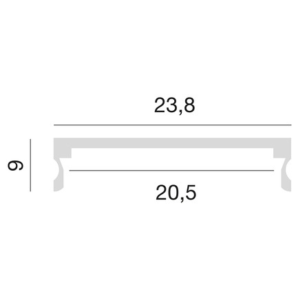 profilo in alluminio zank per strisce led 2mt gealed grande grigio