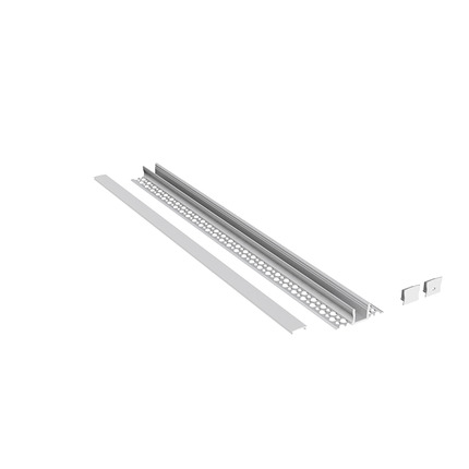 profilo in alluminio da incasso jeppe r per strisce led 2mt gealed