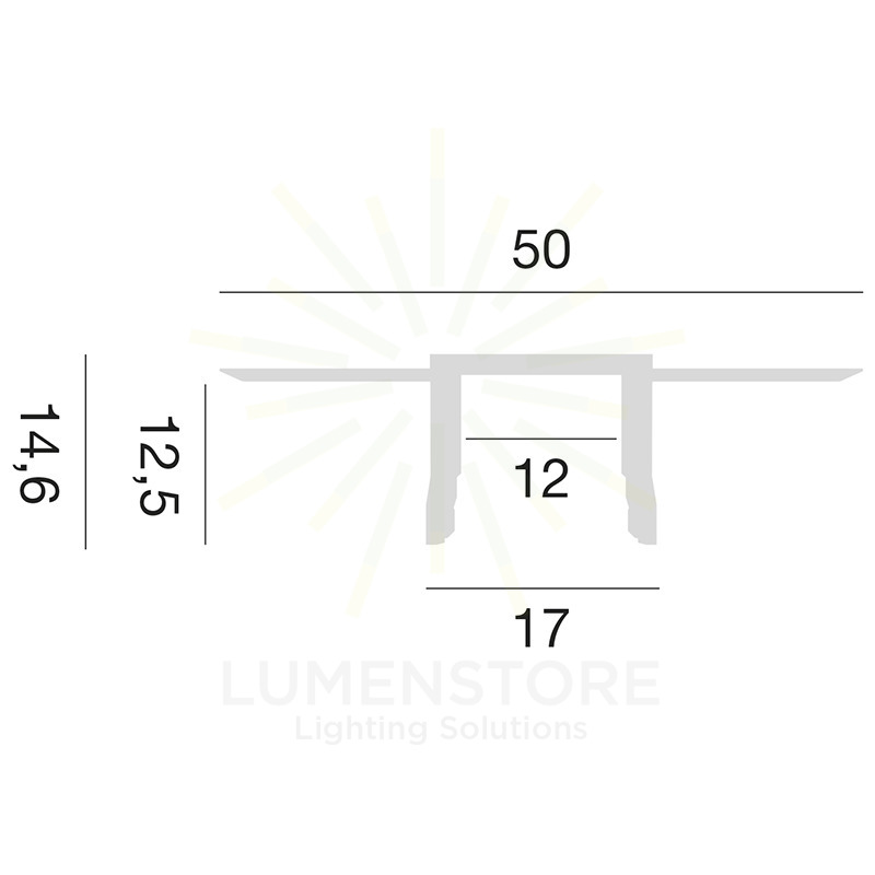 profilo in alluminio da incasso jeppe r per strisce led 2mt gealed