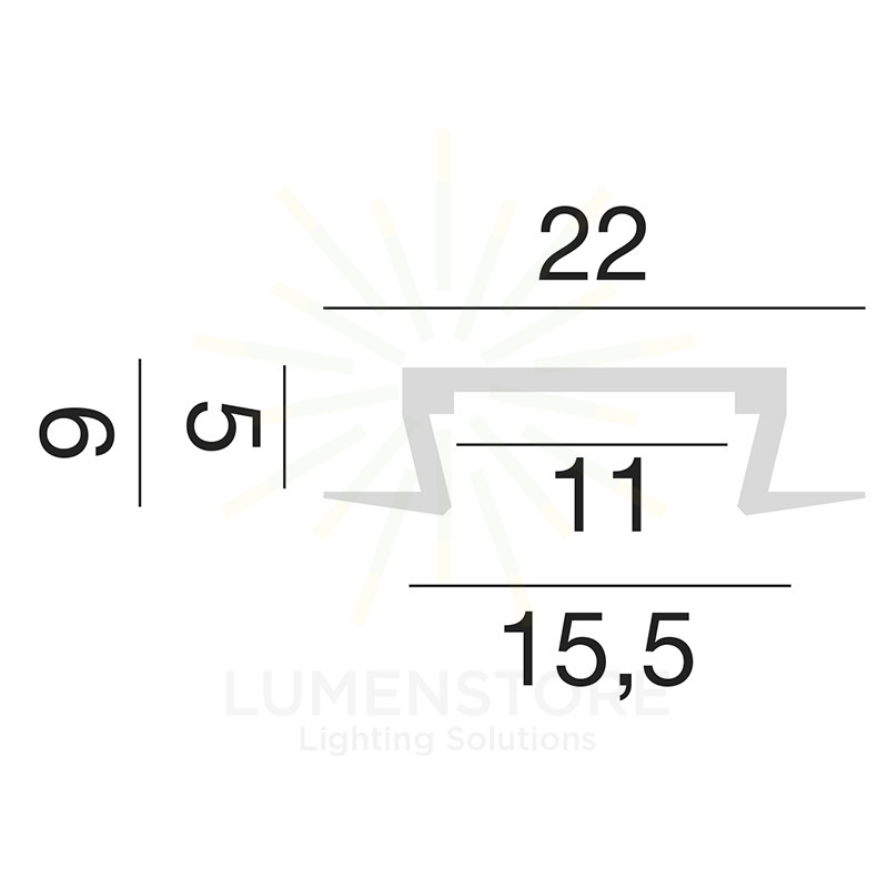 profilo in alluminio da incasso oleh per strisce led 2mt gealed piccolo bianco