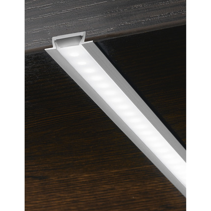 profilo in alluminio da incasso oleh per strisce led 2mt gealed piccolo grigio