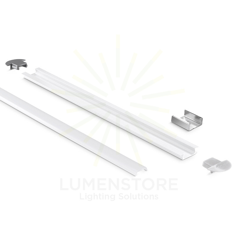 profilo in alluminio da incasso oleh per strisce led 2mt gealed piccolo bianco