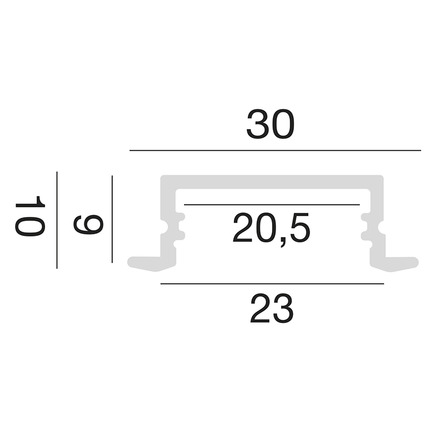 profilo in alluminio da incasso oleh per strisce led 2mt gealed grande bianco