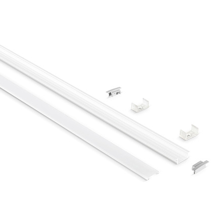 profilo in alluminio da incasso oleh per strisce led 2mt gealed grande bianco