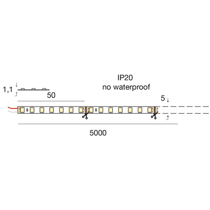 striscia led smd2835 11w/m 4000k 24v 5mt gealed gst141n