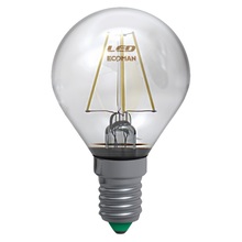 lampadina led sfera e14 4w luce naturale 4000k ecoman vetro trasparente