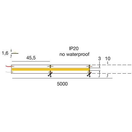 striscia led cobled 15w/m 4000k 24v 5mt gealed gst144n