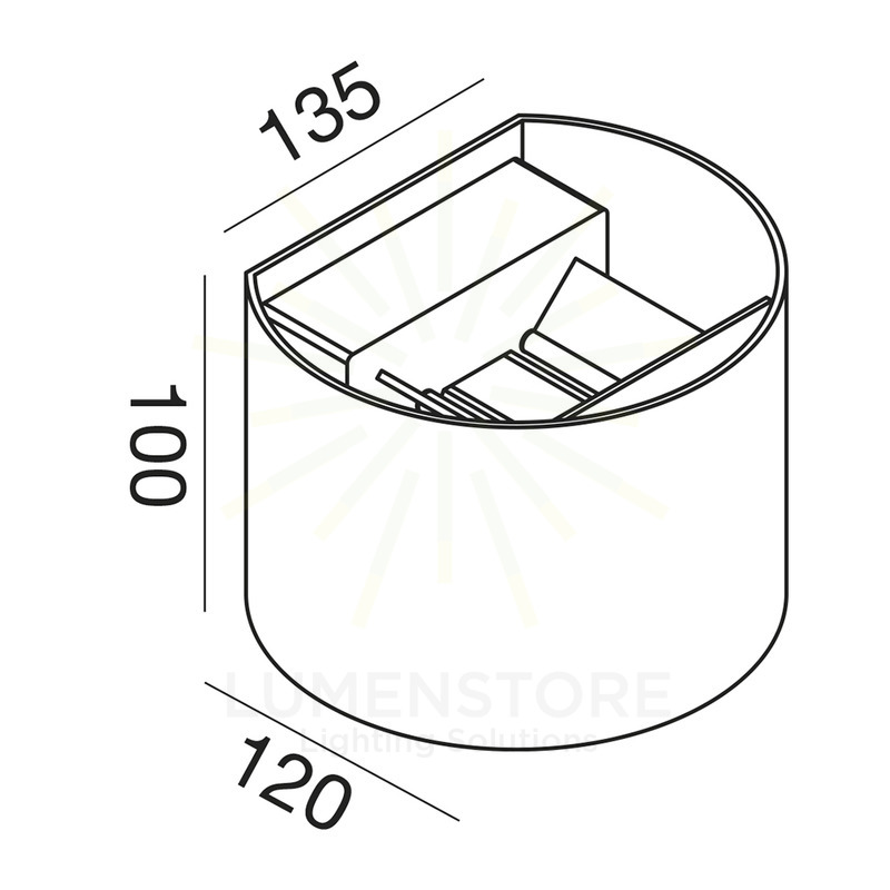 applique henk-r 2x5w luce naturale 4000k gealed alluminio ip54