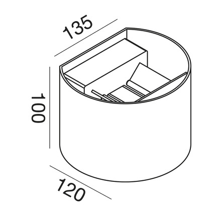 applique henk-r 2x5w luce calda 3000k gealed antracite ip54