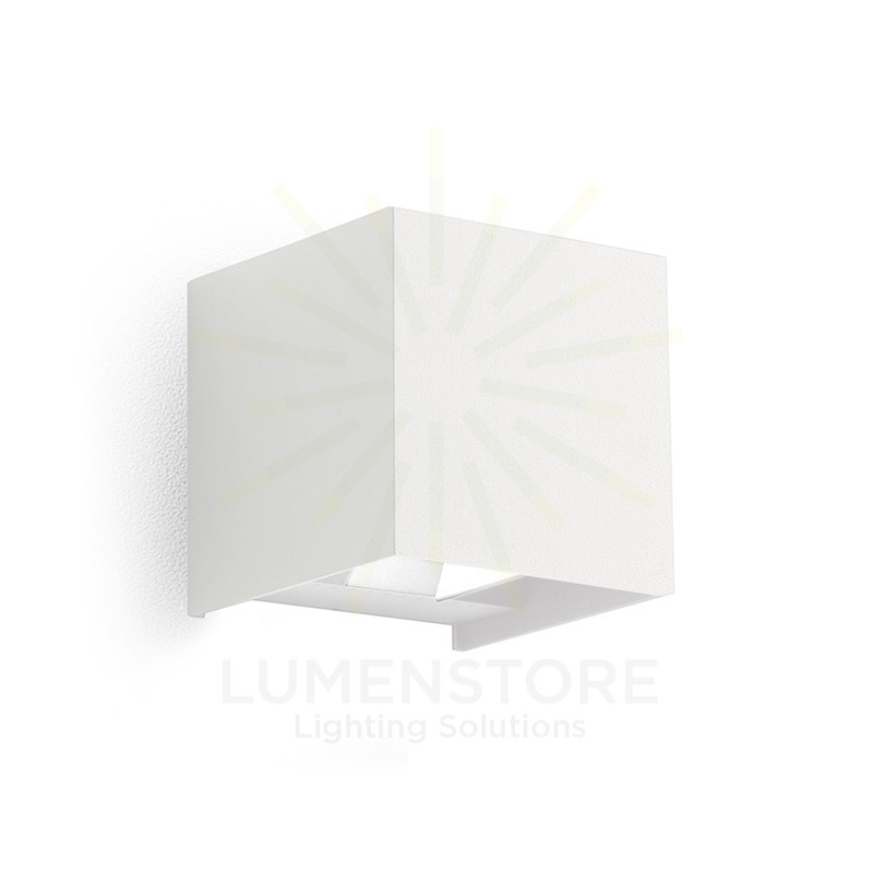 applique zora 2x5w luce calda 3000k/4000k/5500k gealed piccolo bianco ip65