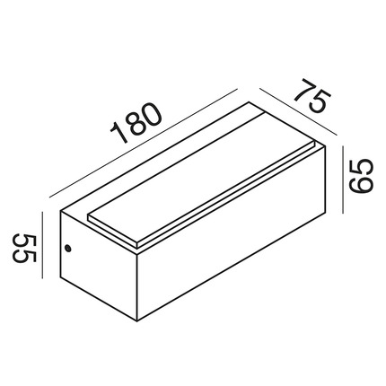 applique nox 10w luce naturale 4000k gealed piccolo ruggine ip65