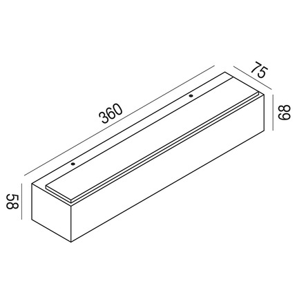 applique nox 20w luce naturale 4000k gealed grande antracite ip65