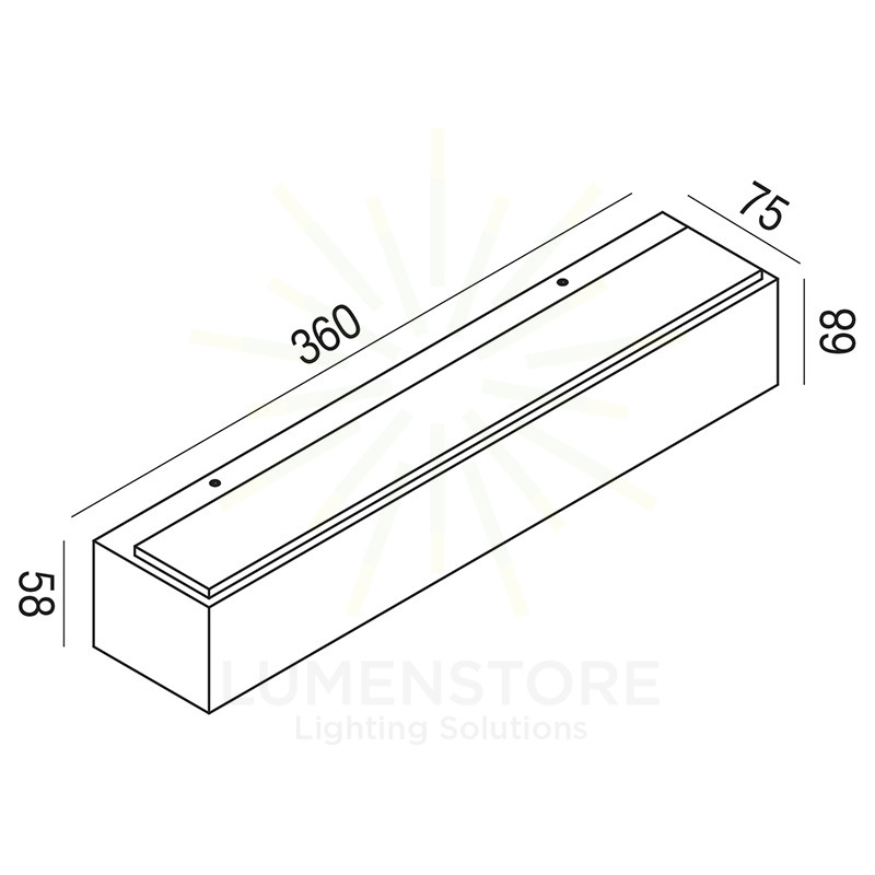 applique nox 20w luce naturale 4000k gealed grande antracite ip65