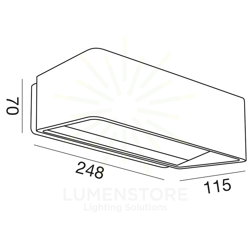 applique haru 13w luce naturale 4000k gealed antracite ip65 