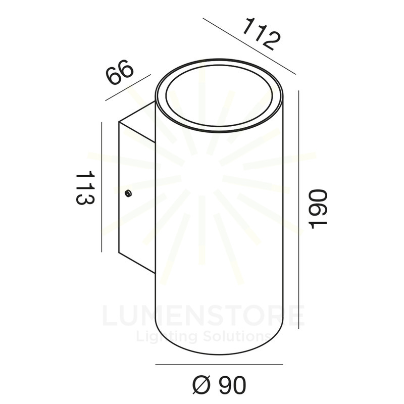 applique kari-r 2x10w luce naturale 4000k gealed ruggine ip65