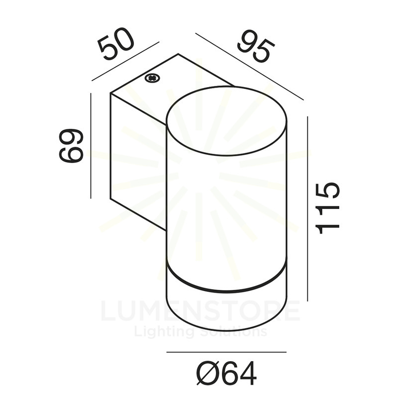 applique lily-m gu10 gealed antracite ip54 piccolo